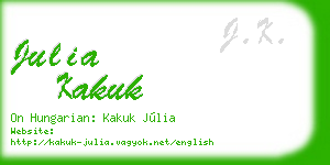 julia kakuk business card